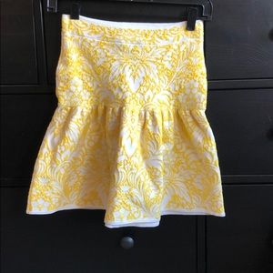 Bcbgmaxazria yellow knit power skirt